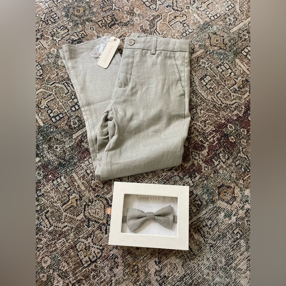Noralee Ash Linen Pants + Bow Tie